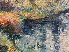 Le Petit Lac, Impressionist Pastel on Archival Paper, Framed, 1980s