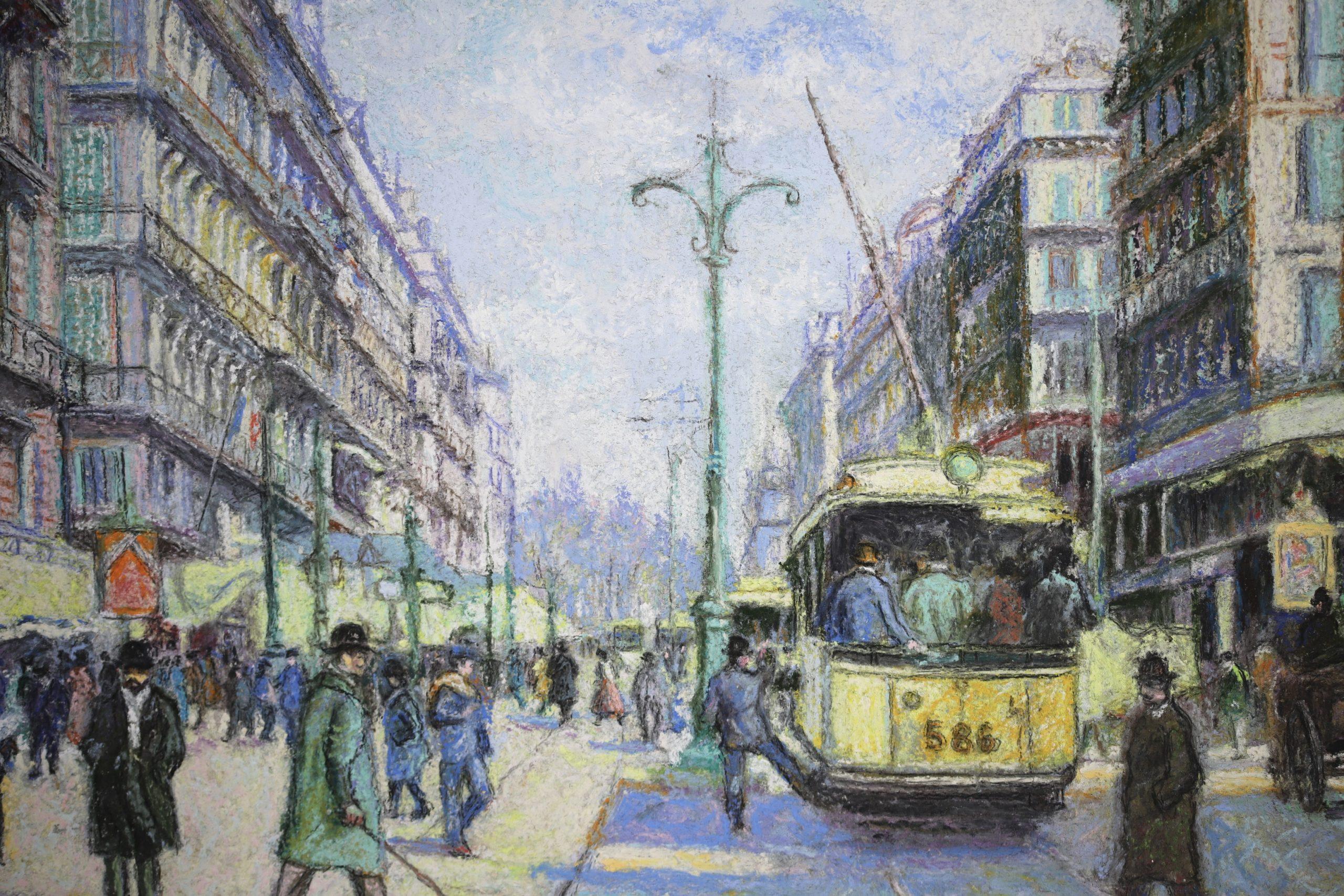 Marseille - Post Impressionist Landscape Pastel by Hugues Claude Pissarro For Sale 1