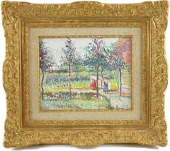 Spring in the Garden Post-Impressionist Oil on Canvas by Hugues Claude Pissarro