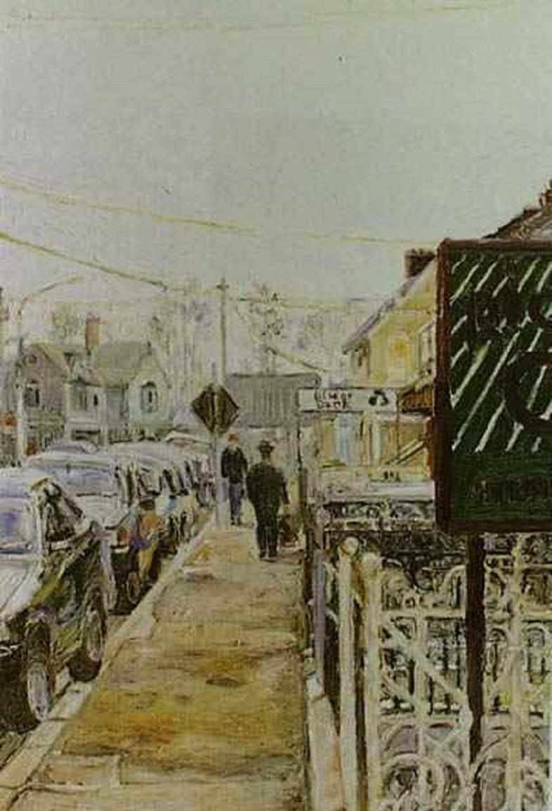 Ulster Bank par Hugues Pissarro dit Pomié, 1992 - Peinture à l
huile sur toile