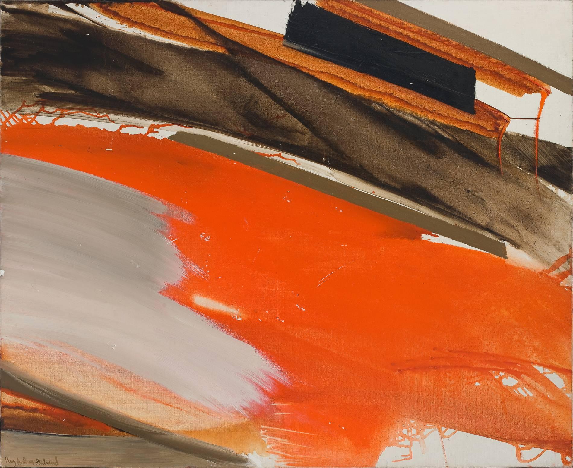 Huguette Arthur Bertrand
Déferlant rouge et gris sur brun, 1970s
Oil on canvas
130 x 162 cm. / 51.2 x 63.8 in.
