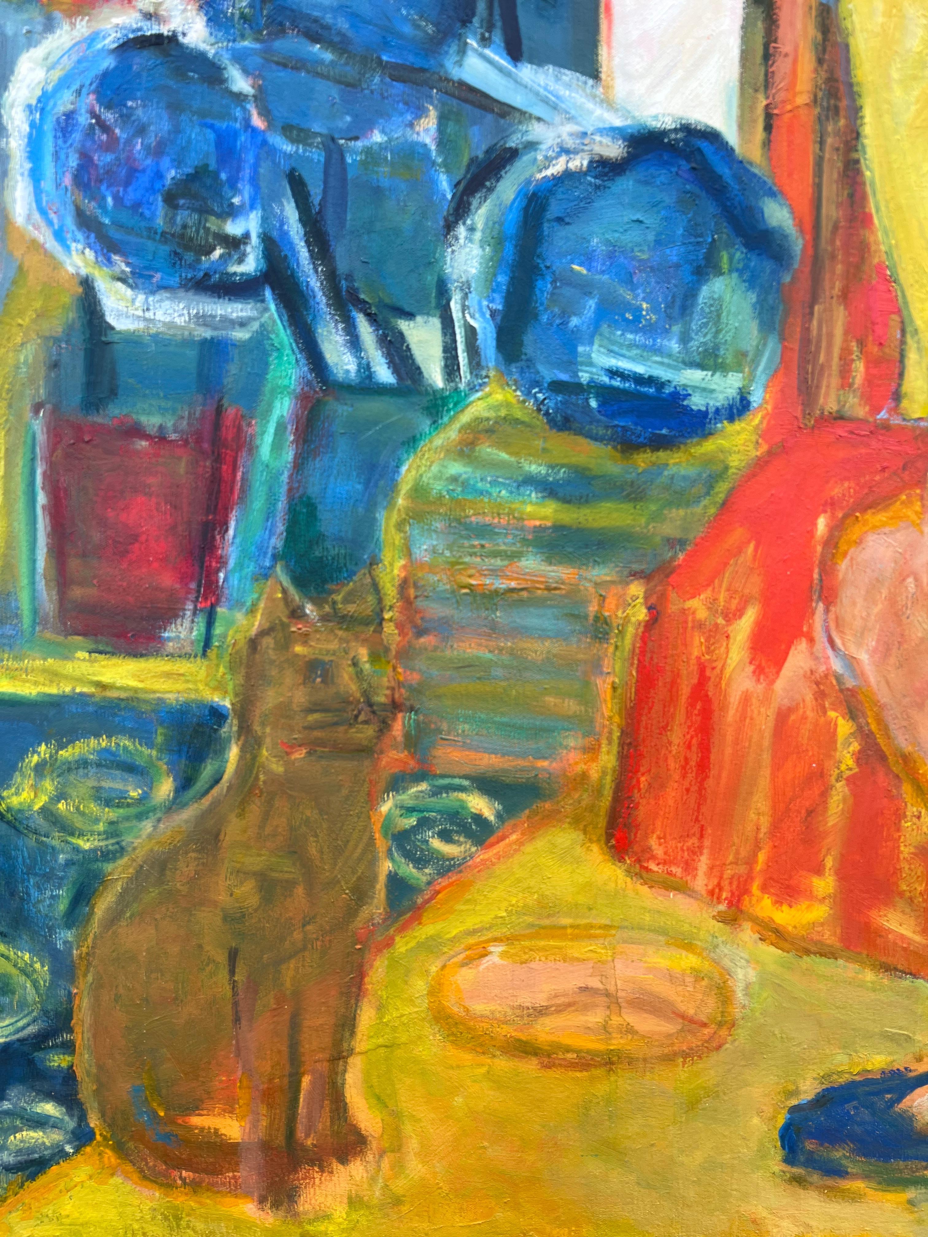 Interior
Original oil painting by Huguette Baudrot (French, 1929-2023) *see further notes below

Post-Impressionist oil painting by the well listed and admired female French painter, Huguette Baudrot. The work has impeccable provenance, having come