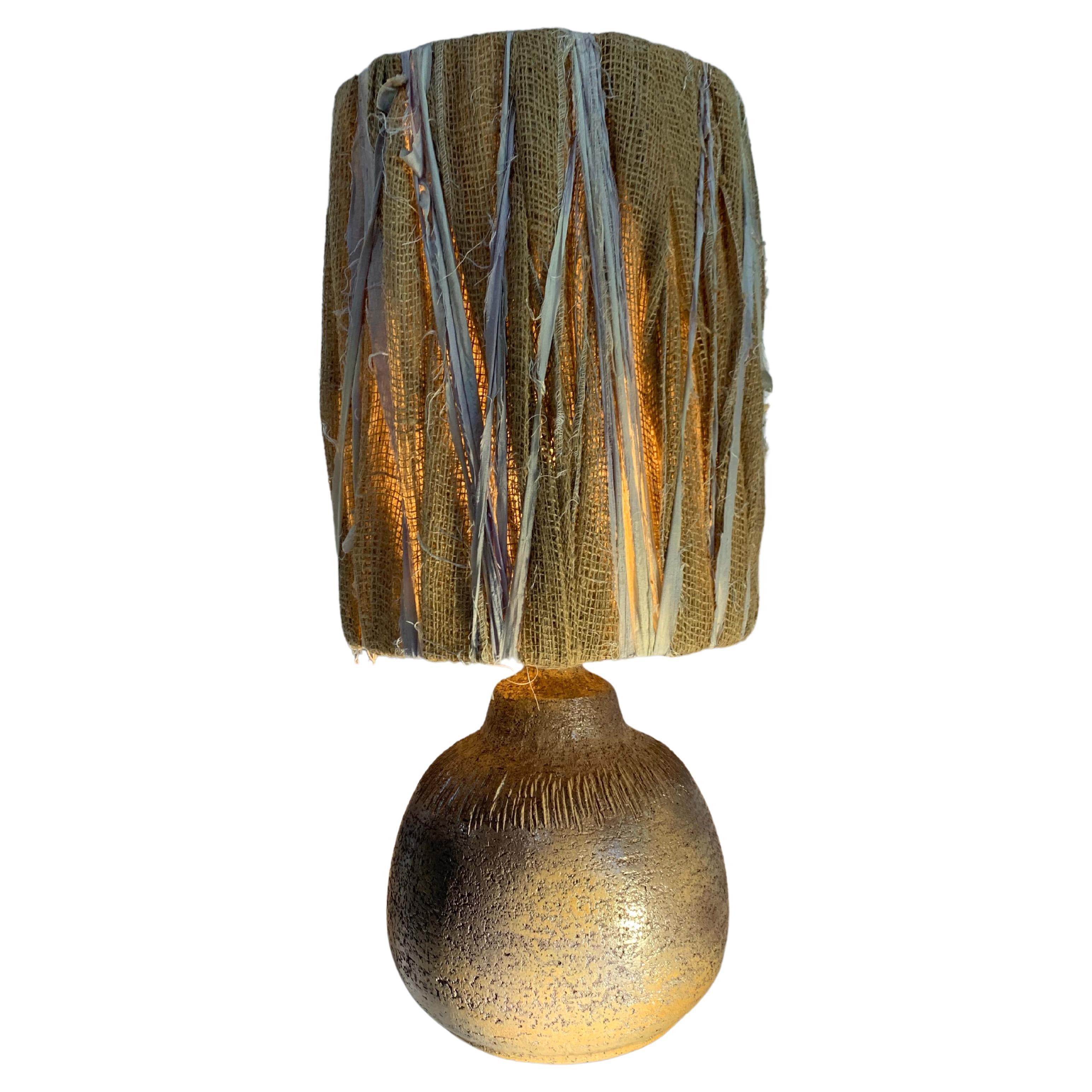  Gran lámpara de sobremesa de cerámica francesa, Vallauris Huguette BESSONE en venta