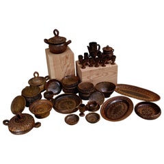 Huguette Bessone Vallauris, France, Ceramic Table Service 62 Pieces, circa 1960
