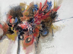 20th Century French Expressionist Signed Oil Explosion of Colours