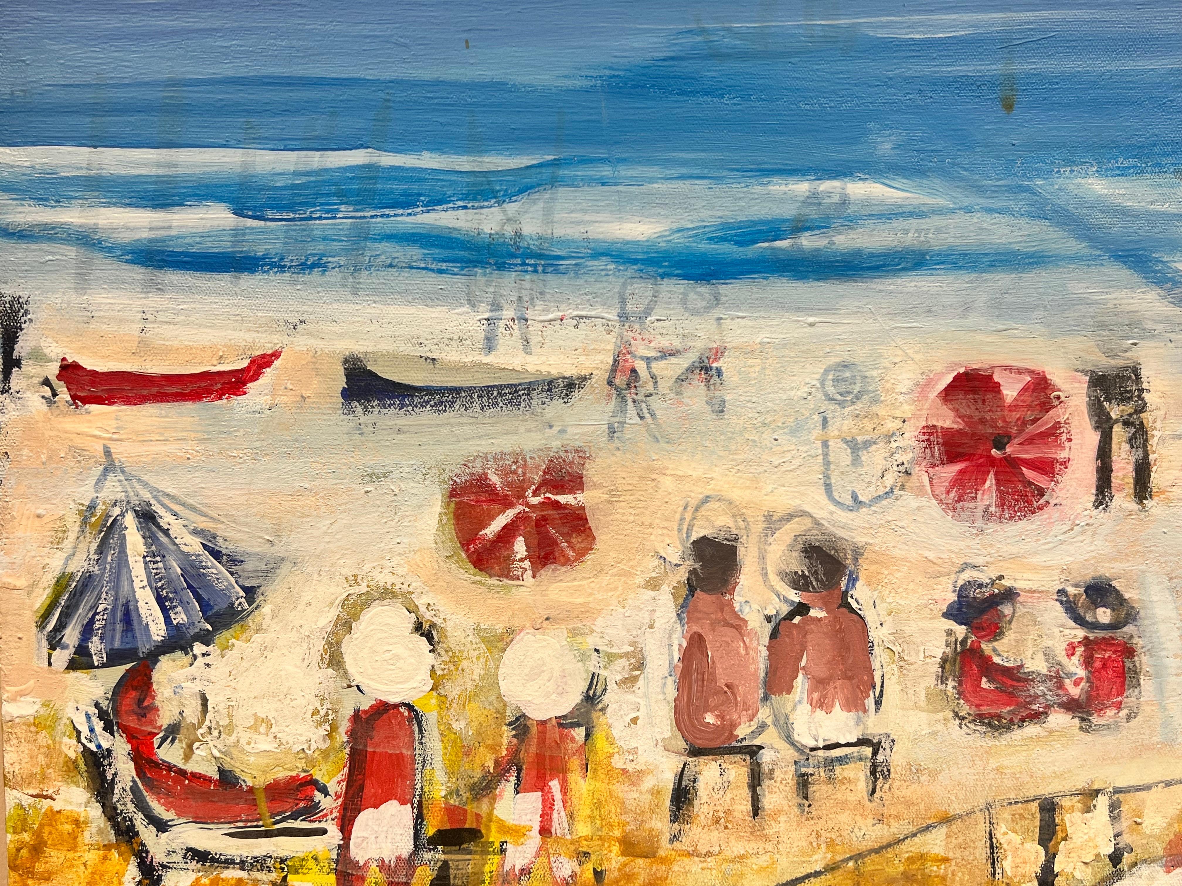 Summer on the Beach
Huguette Ginet-Lasnier (French 1927-2020)
signed
oil painting on canvas
20 x 24 inches.
All the paintings we have for sale by this artist have come from the artists estate in France.
The painting is in very good and presentable