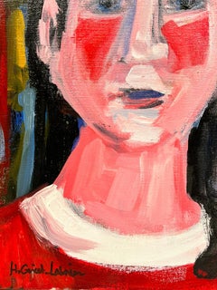 French Modernist Painting Head & Shoulders Portrait Oil Painting