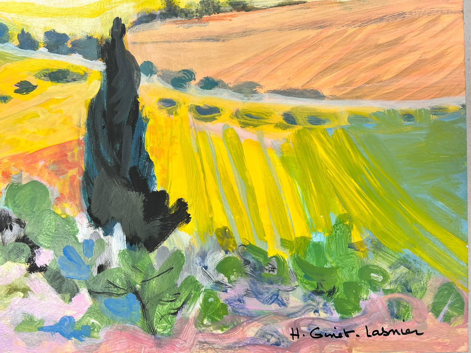 Huile signée « Golden Fields in Provence », style post-impressionniste français  en vente 3