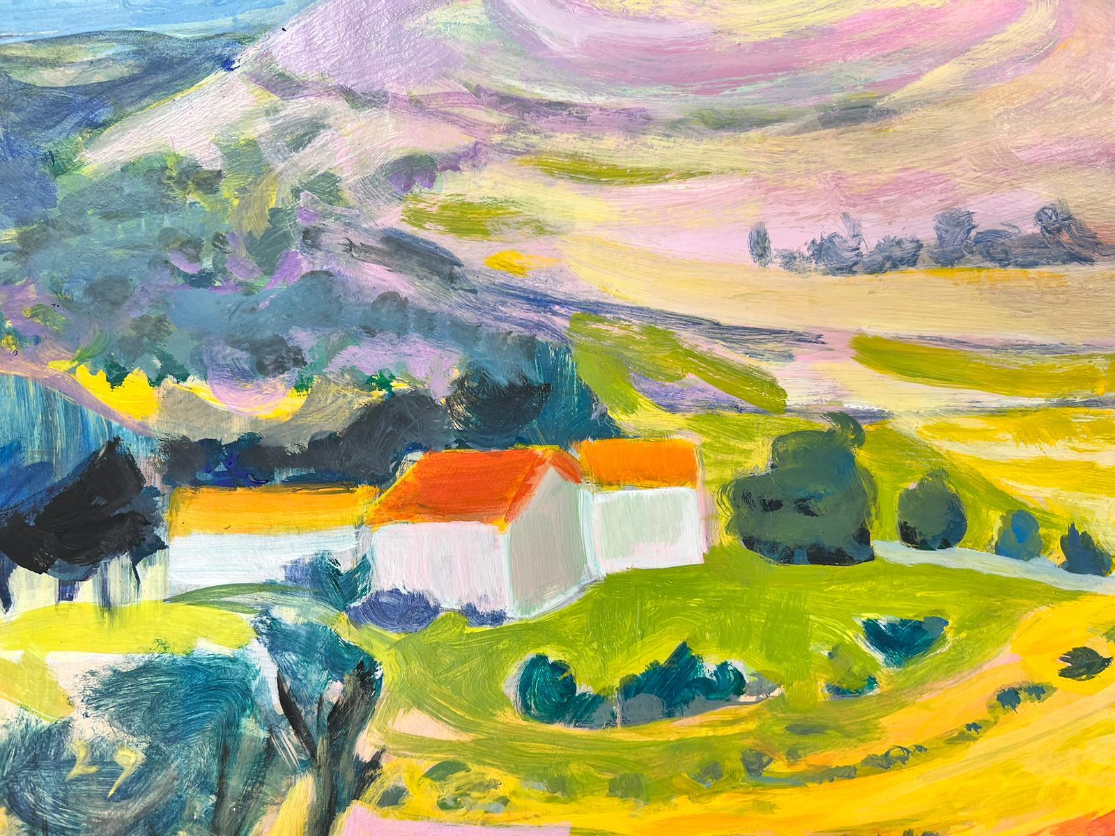 Huile signée « Golden Fields in Provence », style post-impressionniste français  en vente 4