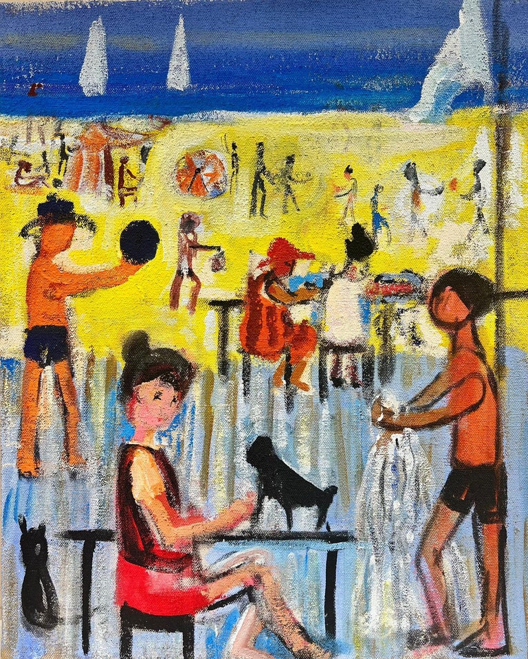 Huguette Grandes figurines à l'huile modernistes