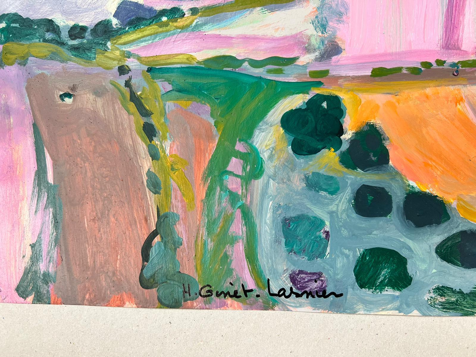 Les champs lavandes de Provence - Grande peinture contemporaine française moderniste en vente 3