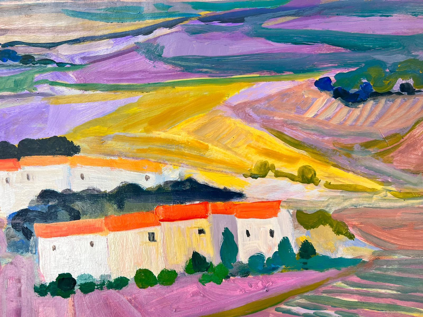 Les champs lavandes de Provence - Grande peinture contemporaine française moderniste en vente 5