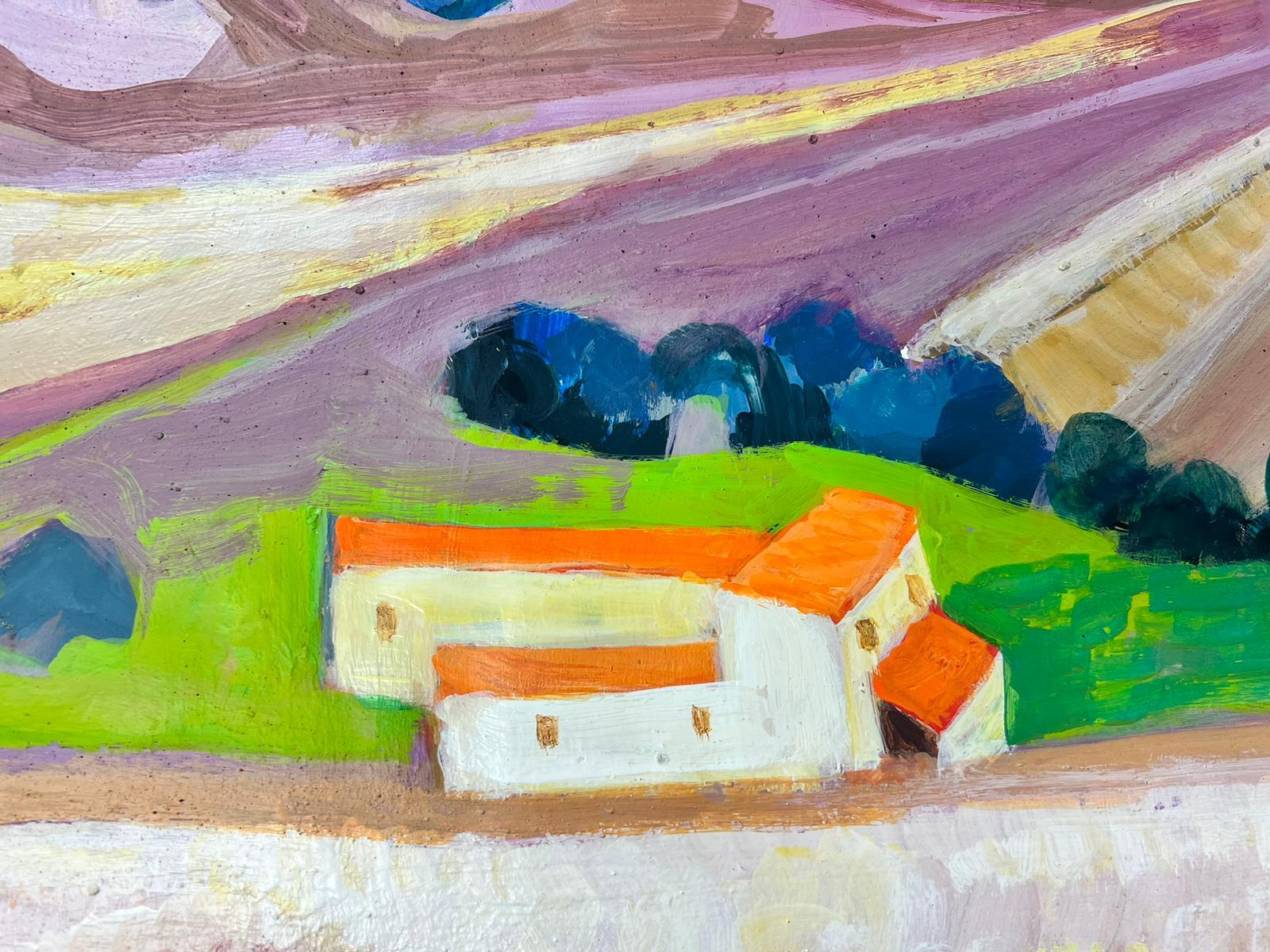 Lavender Fields Provence Original French Modernist Contemporary Painting For Sale 2