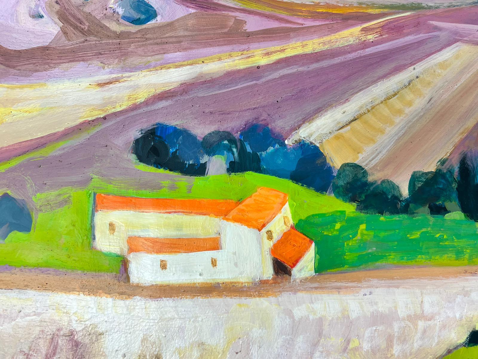Lavender Fields Provence Original French Modernist Contemporary Painting For Sale 4