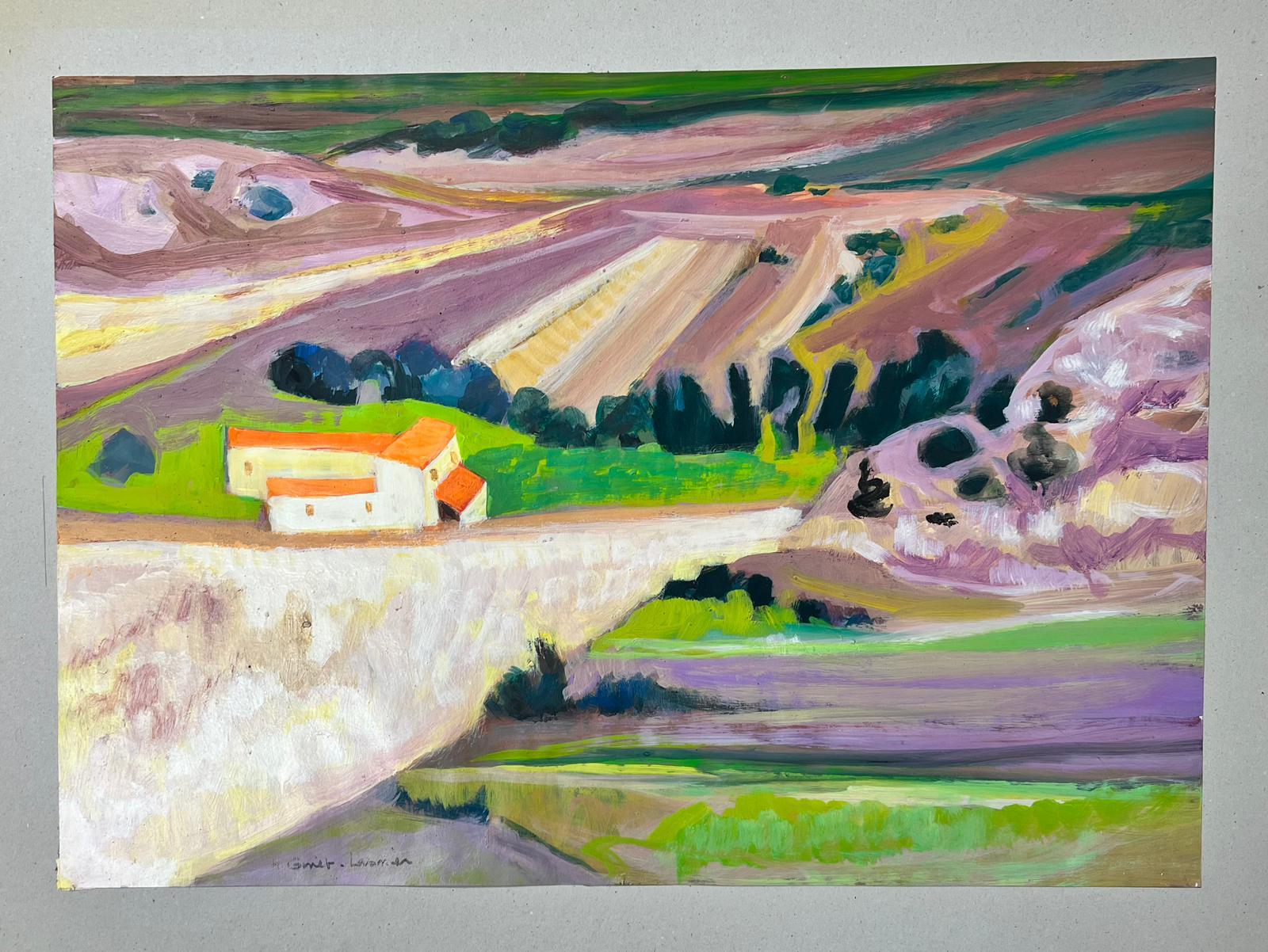 Lavender Fields Provence Original French Modernist Contemporary Painting For Sale 5