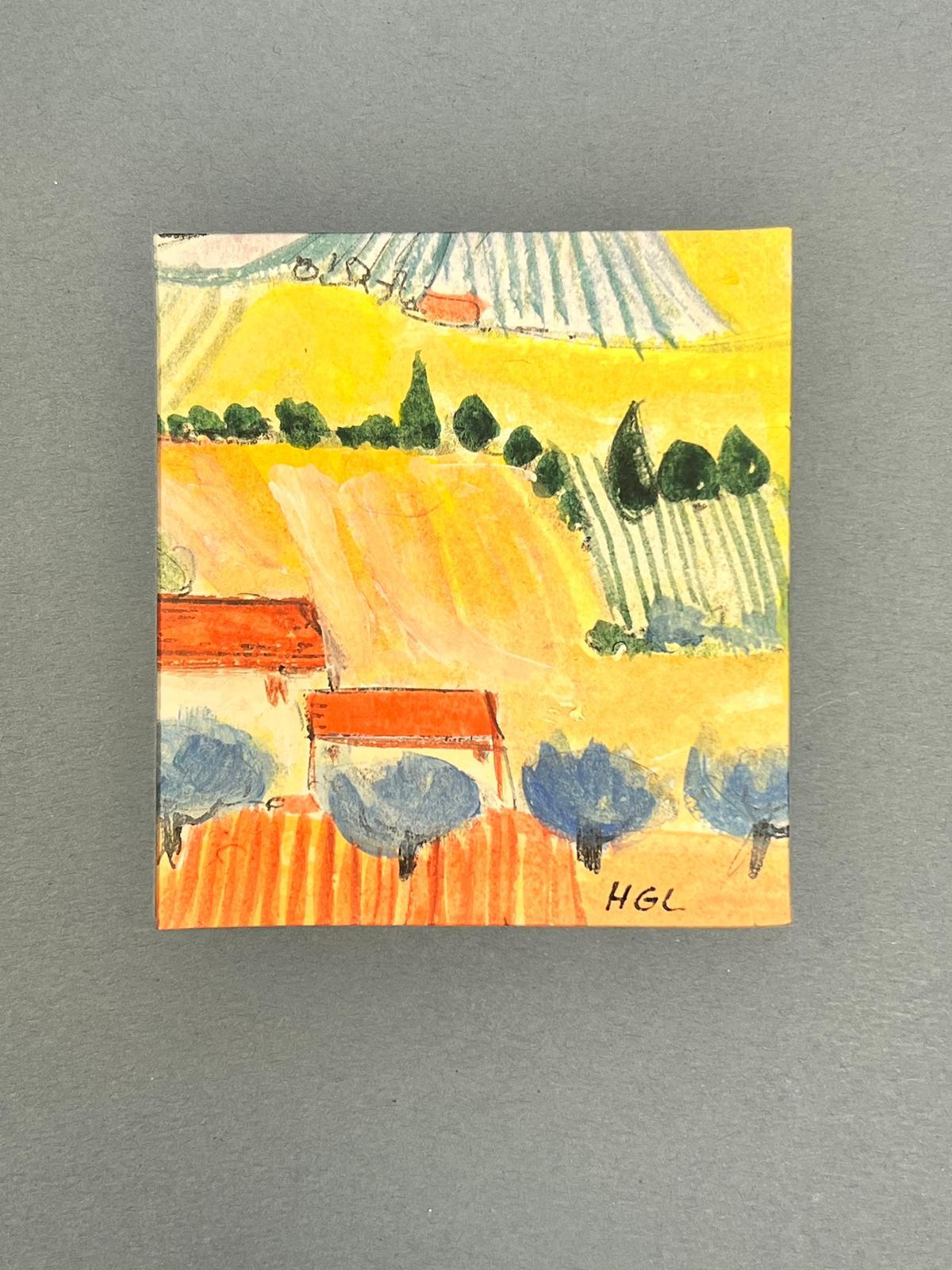 Huguette Ginet-Lasnier  Landscape Painting - Summer in Provence Signed French Modernist Painting