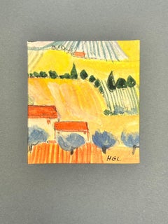 Französisches modernistisches Gemälde „Sommer in Provence“, signiert