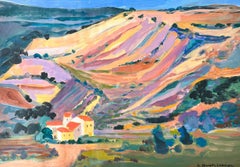 The Luberon Valley Provence Superb French Modernist Signed Painting