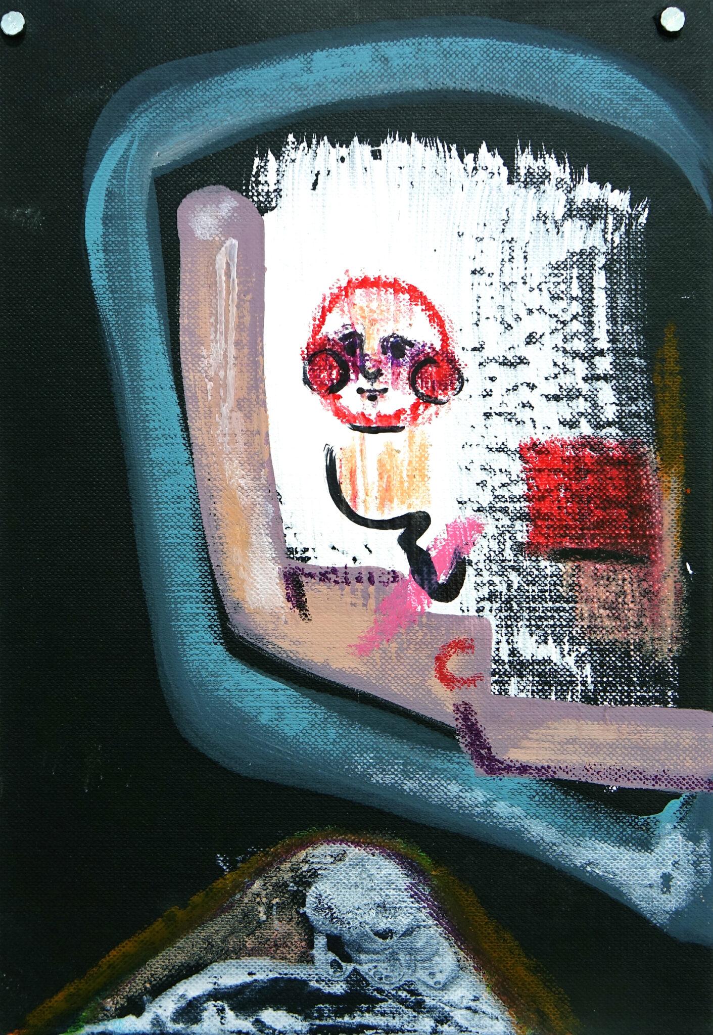 Hui-Chin Cho Abstract Painting – Casting über sein Gesicht