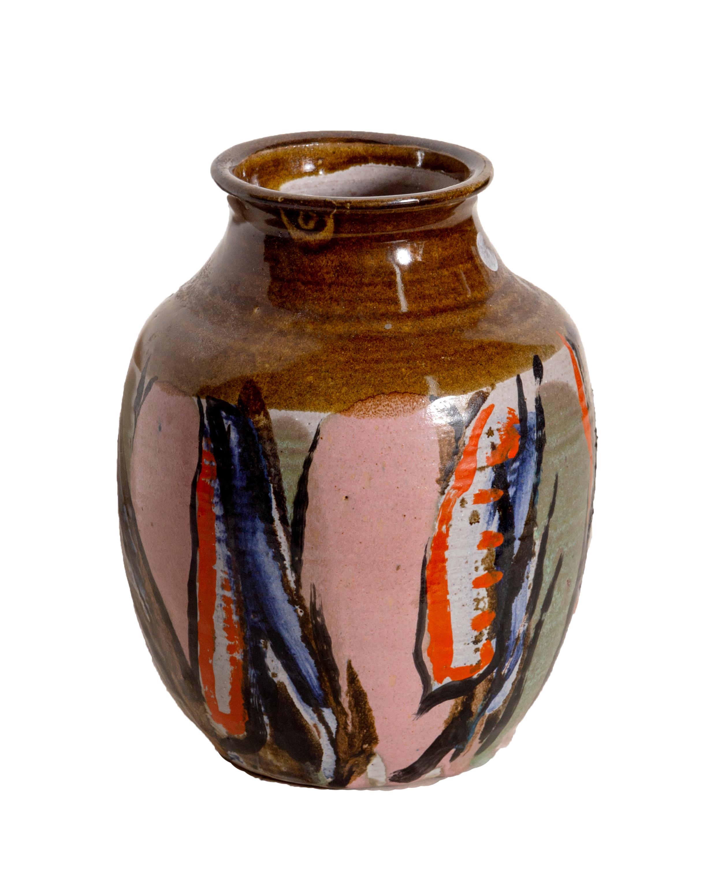 Charcoal stone glazed vase