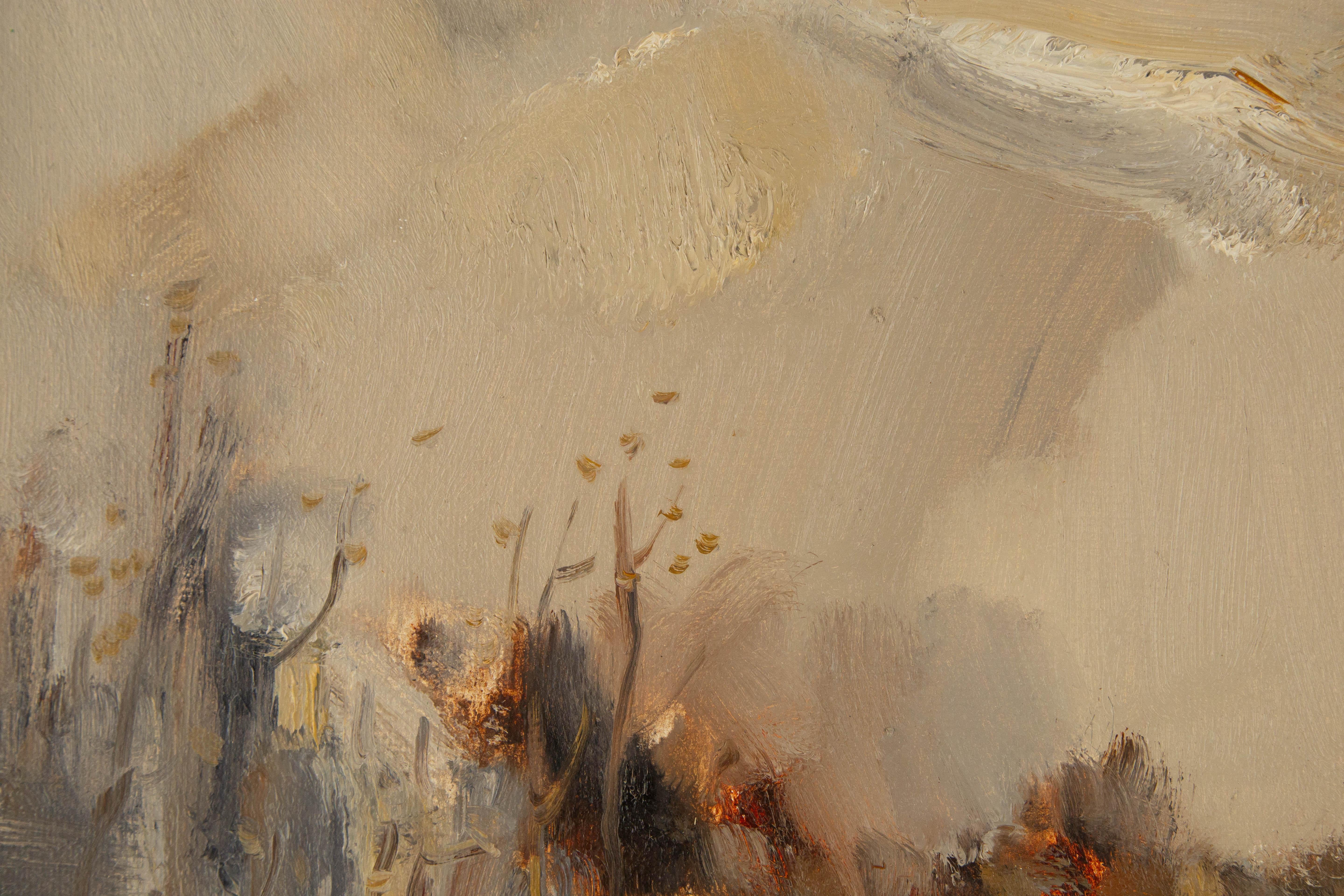 Hui Sheng Impressionistisches Original-Ölgemälde „Outside I“, Hui Sheng im Angebot 1