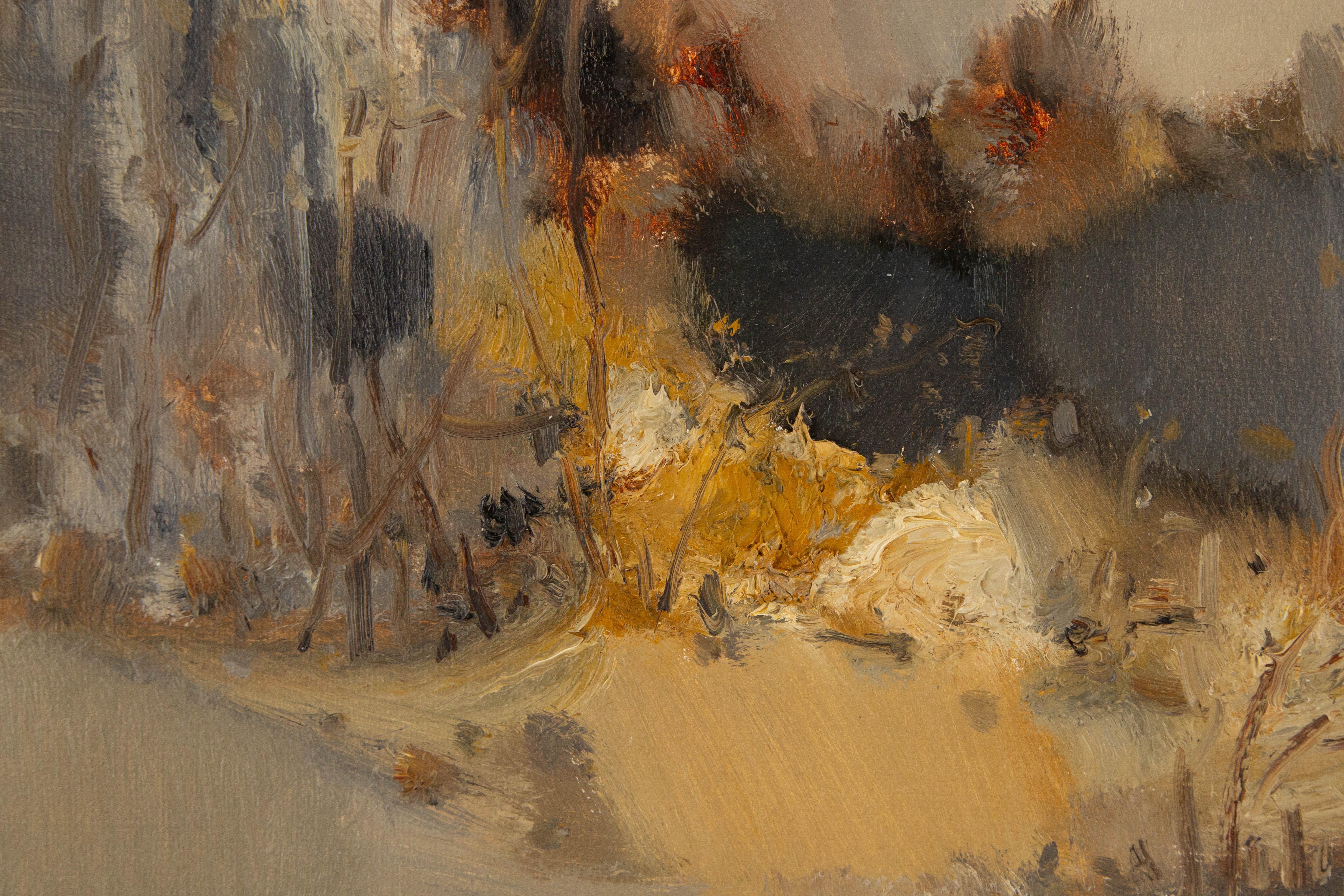 Hui Sheng Impressionistisches Original-Ölgemälde „Outside I“, Hui Sheng im Angebot 2