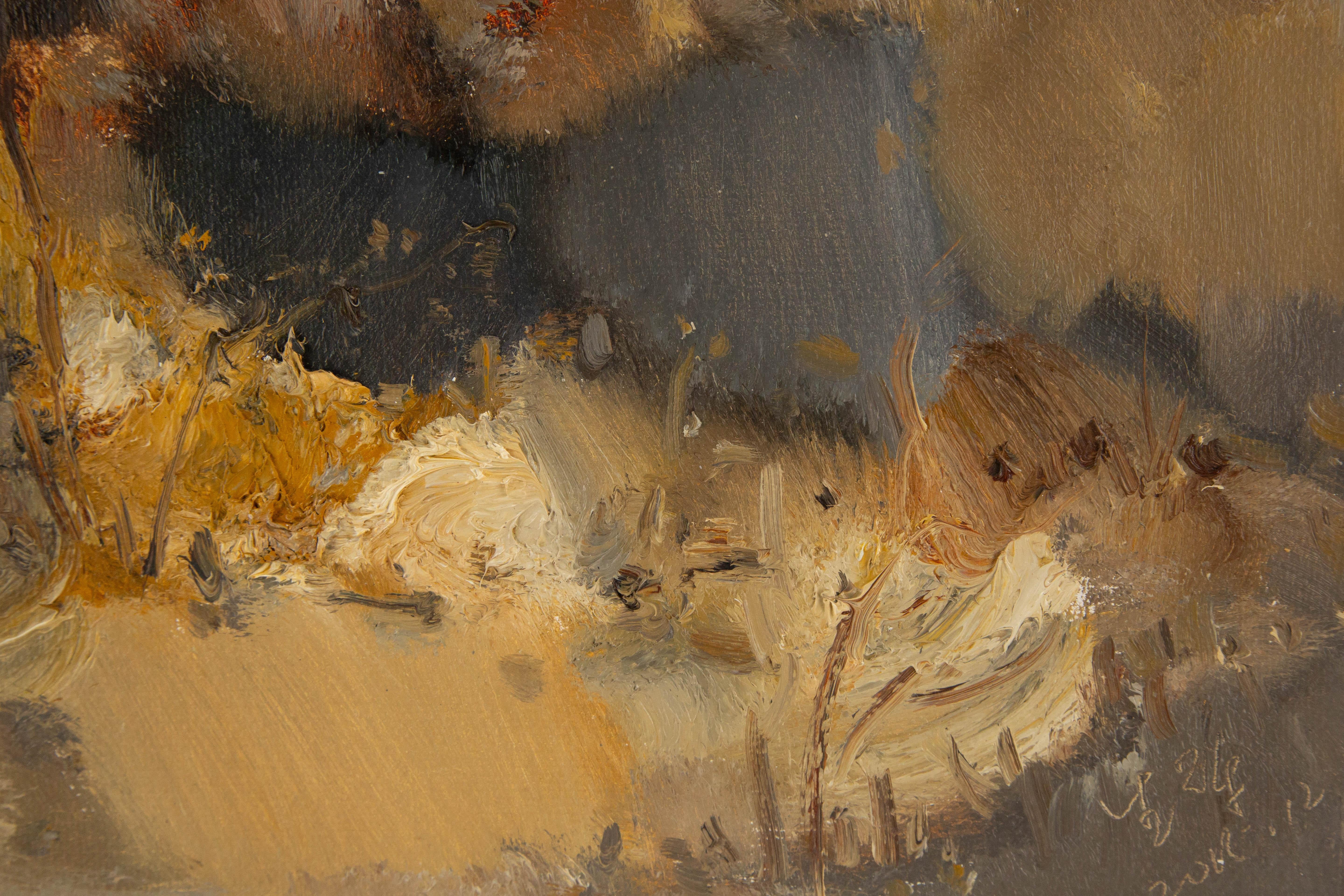 Hui Sheng Impressionistisches Original-Ölgemälde „Outside I“, Hui Sheng im Angebot 4