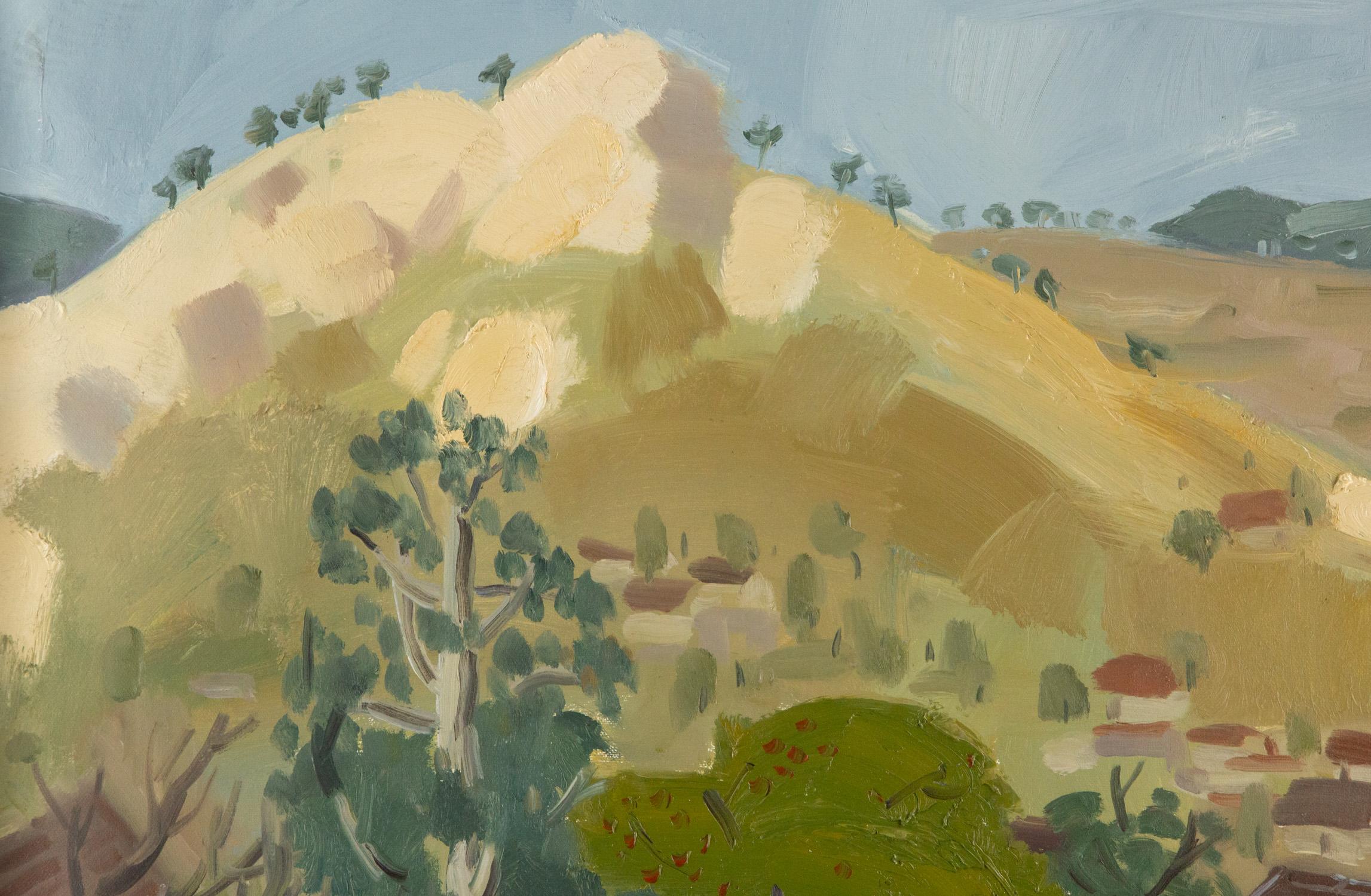 Hui Sheng-Landschaft, Original, Öl auf Leinwand, „Hometown In Spring“ im Angebot 1