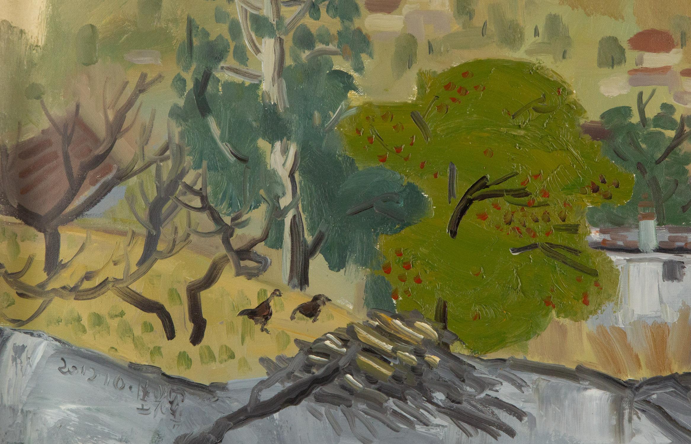 Hui Sheng-Landschaft, Original, Öl auf Leinwand, „Hometown In Spring“ im Angebot 2