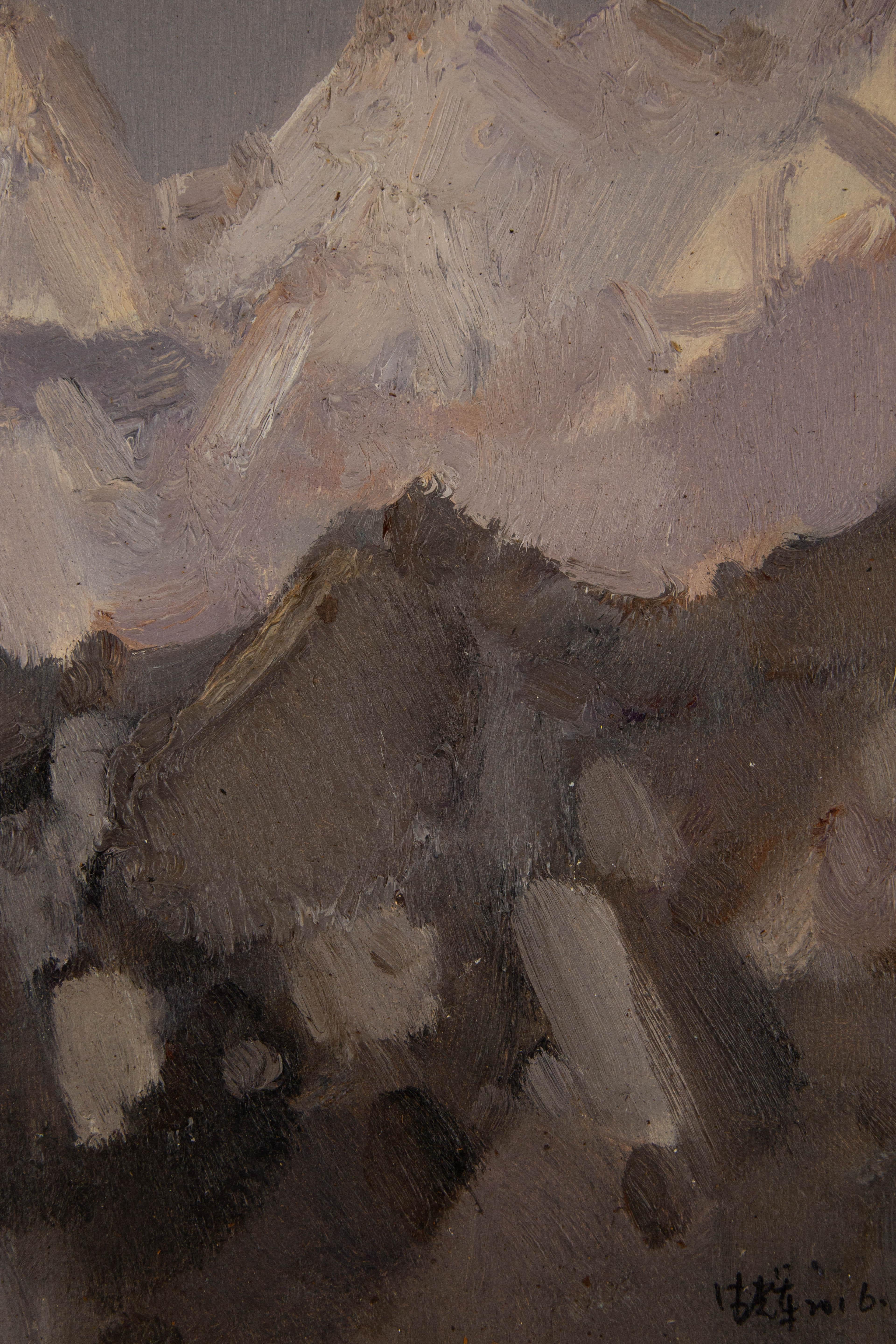 Hui Sheng Landscape Original Oil On Canvas 