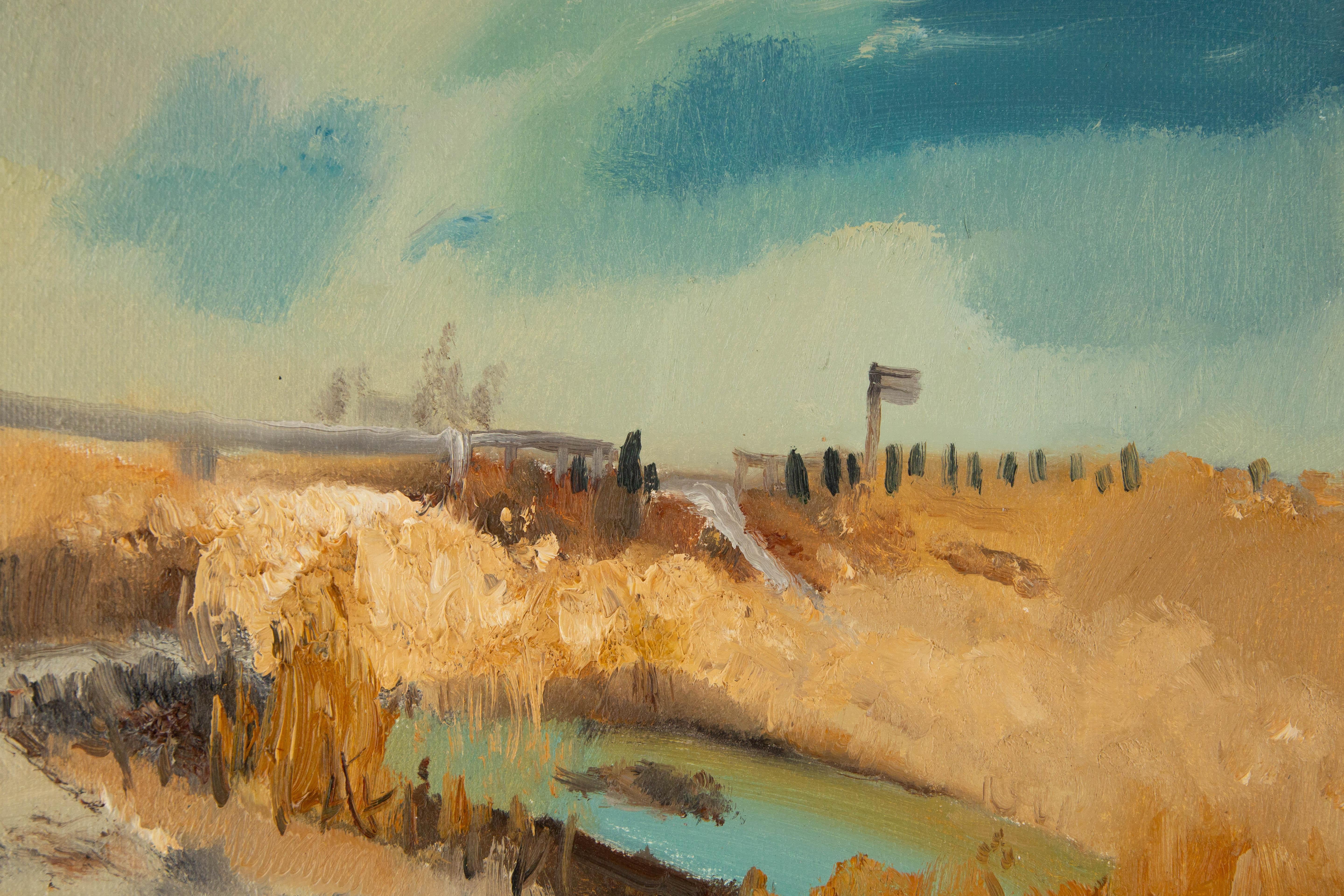 Hui Sheng Landschaft, Original, Ölgemälde auf Leinwand, „Little Pond“ im Angebot 3