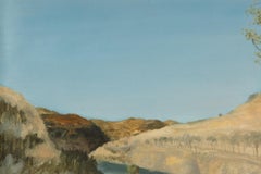 Hui Sheng Landschaft, Original, Ölgemälde auf Leinwand, „Riverside Stroll“