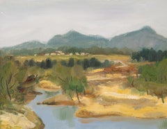 Hui Sheng Landscape Original Oil Painting "Riverside"
