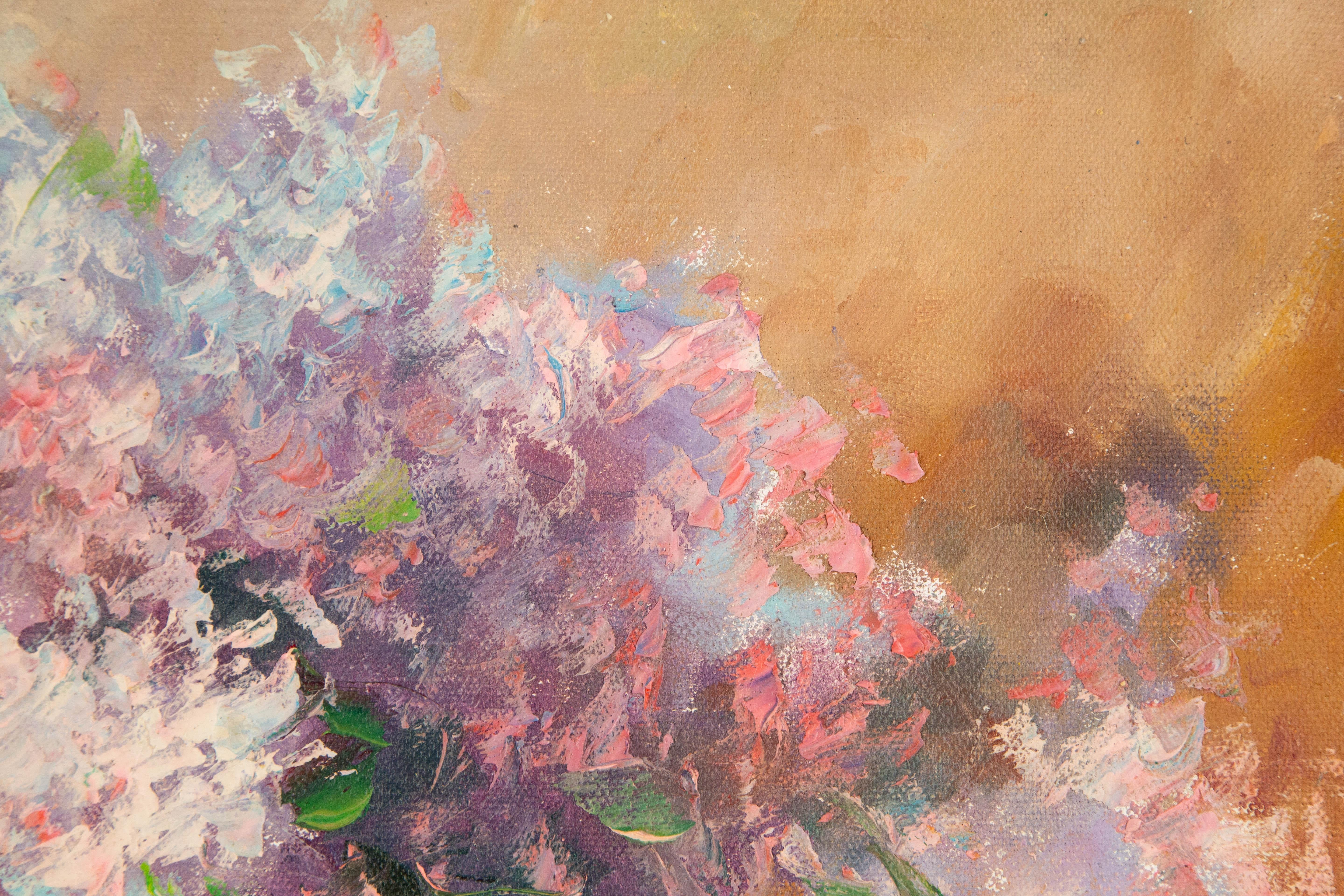 Hui Sun Stillleben Original Öl auf Leinwand „Purple Melody“ im Angebot 3
