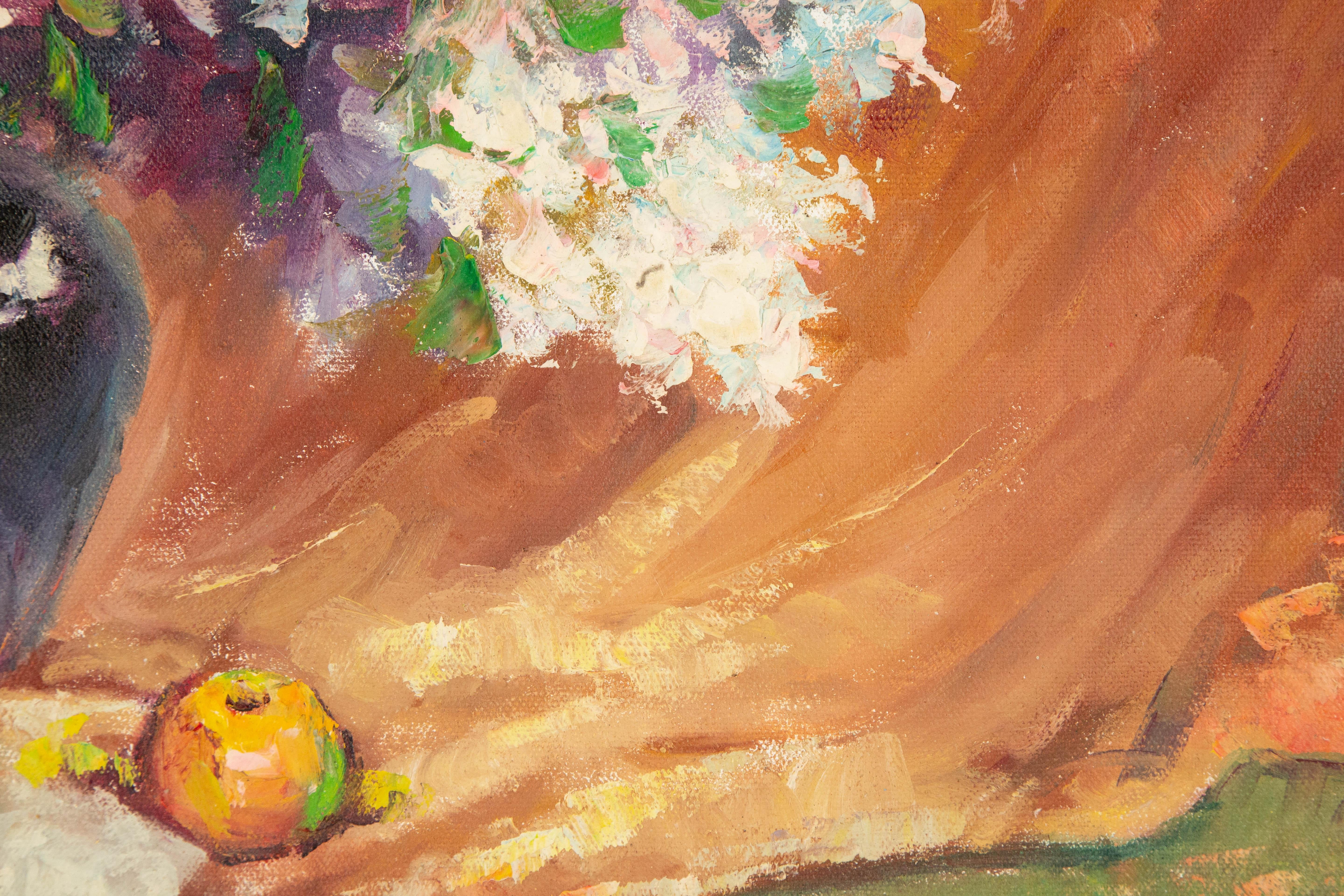 Hui Sun Stillleben Original Öl auf Leinwand „Purple Melody“ im Angebot 4