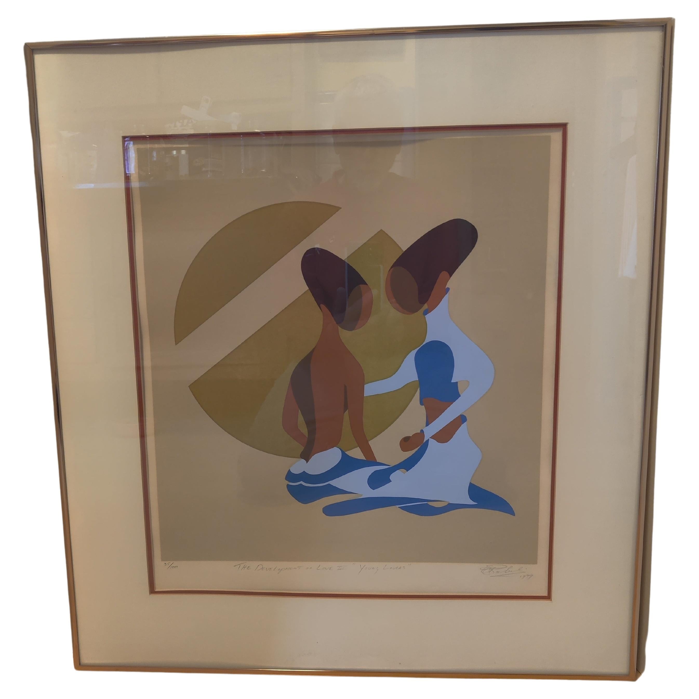 Huibert Sabelis 1979 "Young Lovers" Abstract Art signed and numbered 35/100