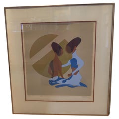 Vintage Huibert Sabelis 1979 "Young Lovers" Abstract Art signed and numbered 35/100