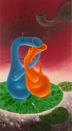Huicheng Lu Still Life Original Oil On Canvas "Lily Love"