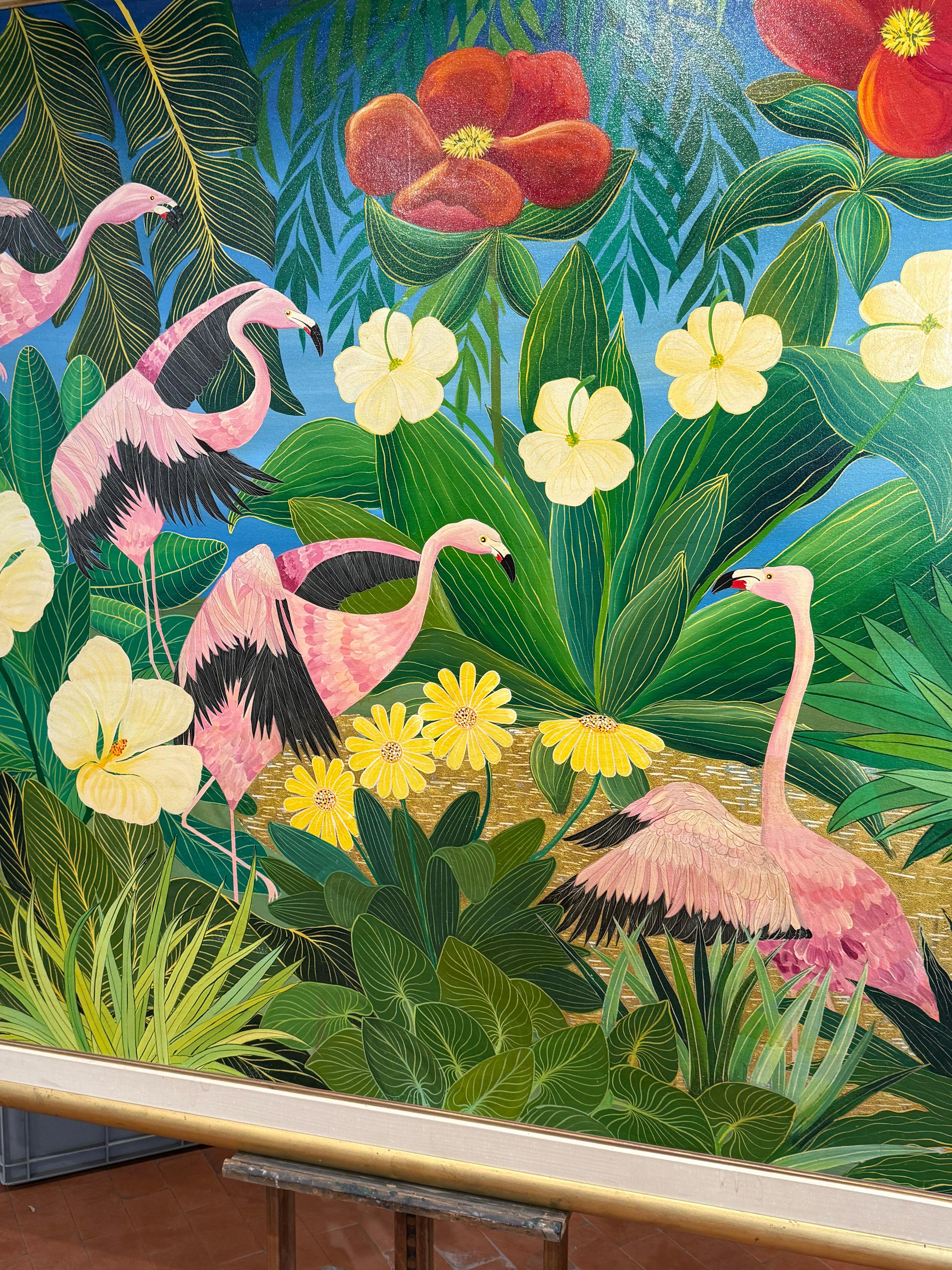 Oil on canvas Flammengos by Milan TODD im Angebot 1