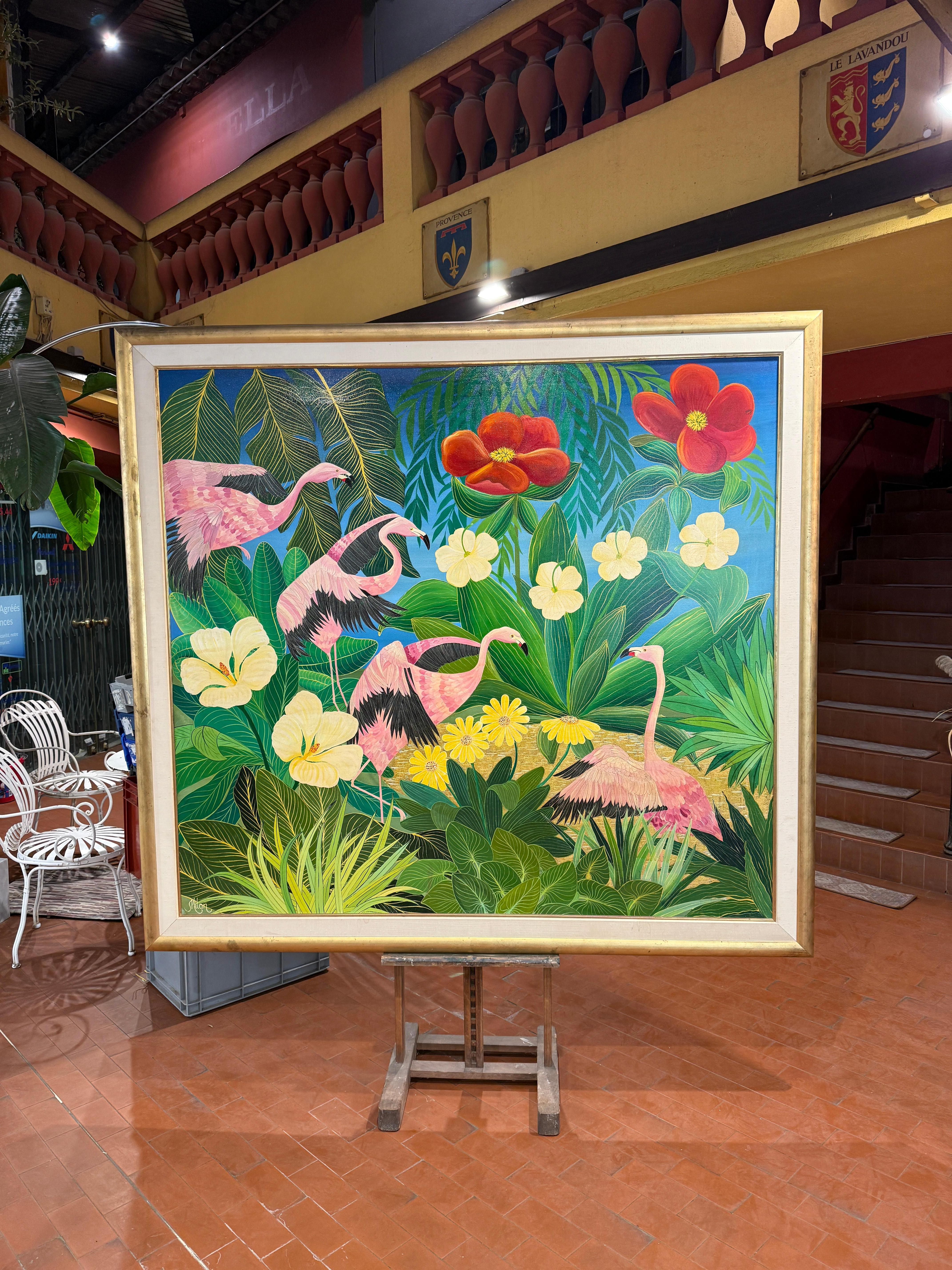 Oil on canvas Flammengos by Milan TODD im Angebot 3