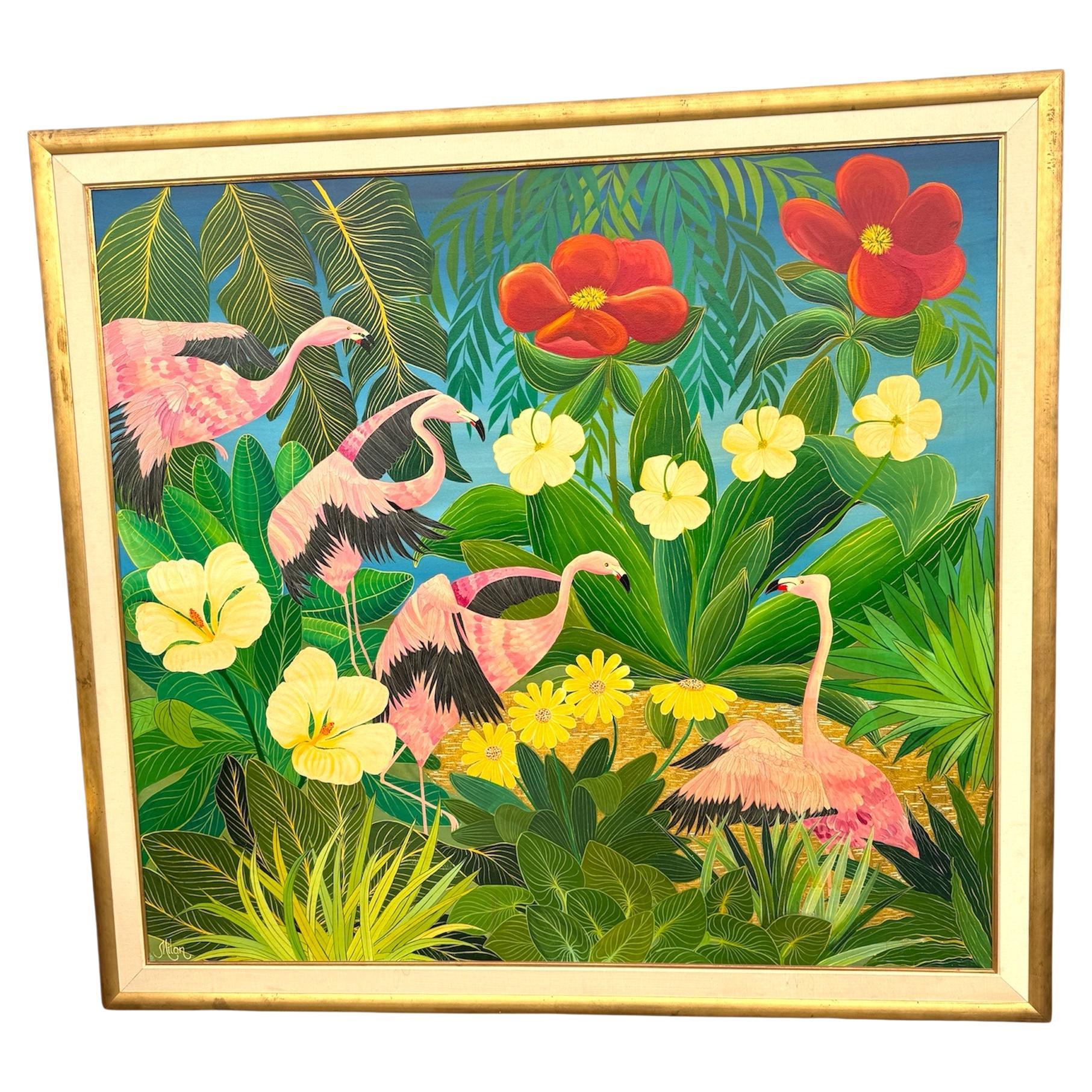 Huile sur toile Flammengos par Milan TODD