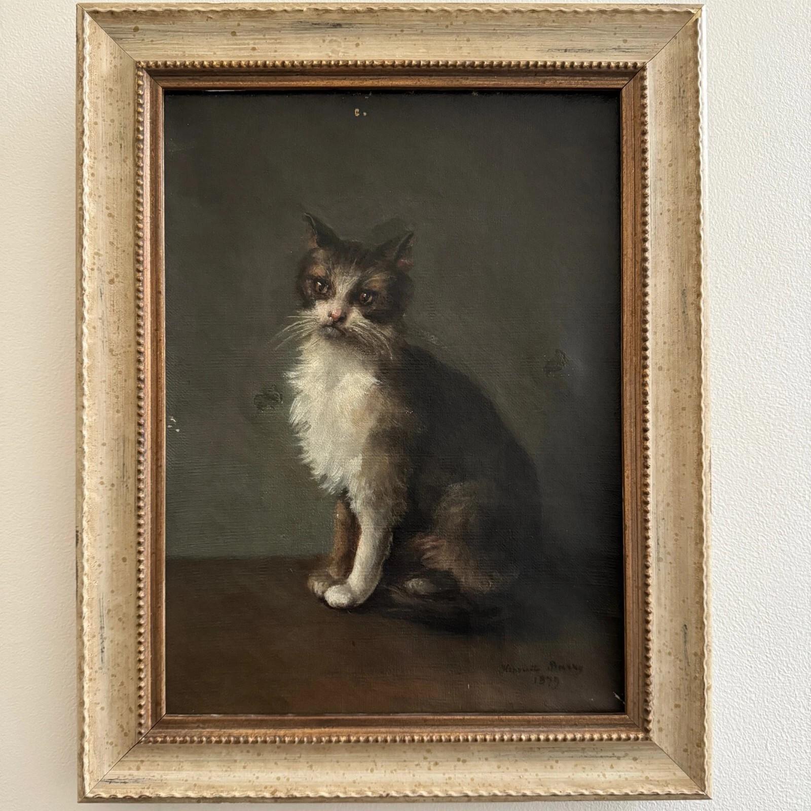 This oil on canvas is signed by Henriette Barry. There is no doubt about its age and authenticity.
Please note, the artwork is sold uncleaned and unrestored. We point out some warping, small marks on the frame, a missing part on the right and one on