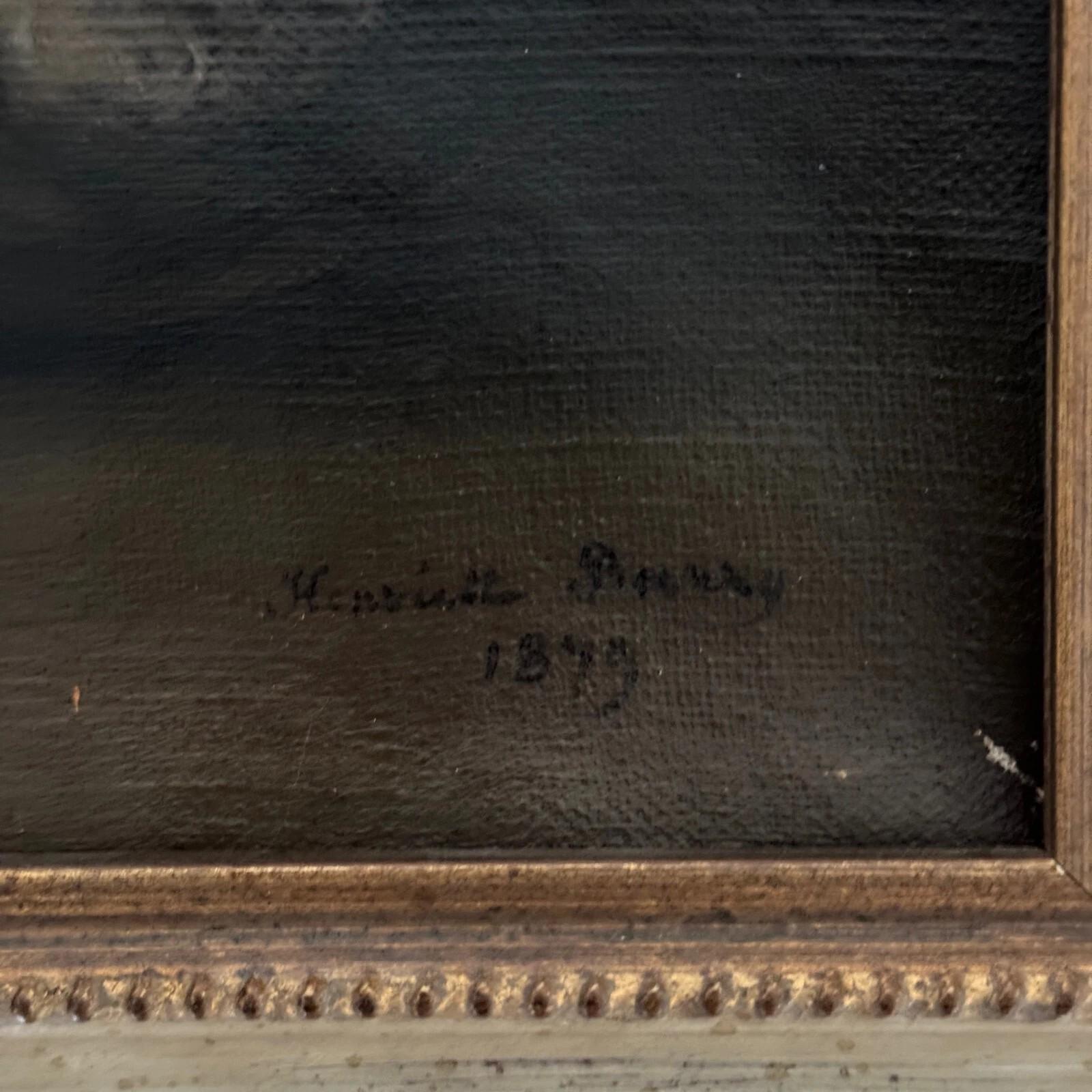 Canvas Oil on canvas – Cat Portrait – Signed Henriette Barry, 1899 For Sale
