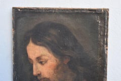 Huile sur toile représentation de Jésus Christ époque XVIIIème