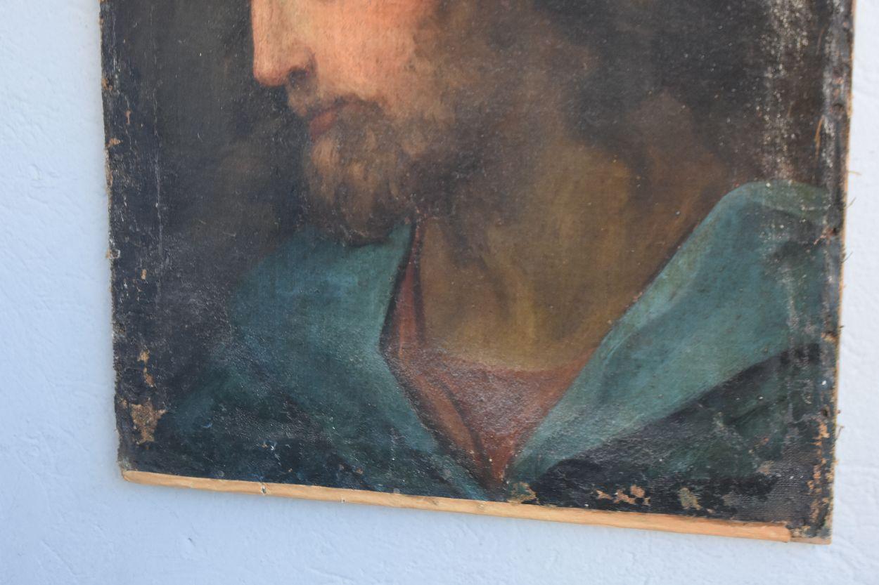 Huile sur toile représentation de Jésus Christ époque XVIIIème (Französisch) im Angebot