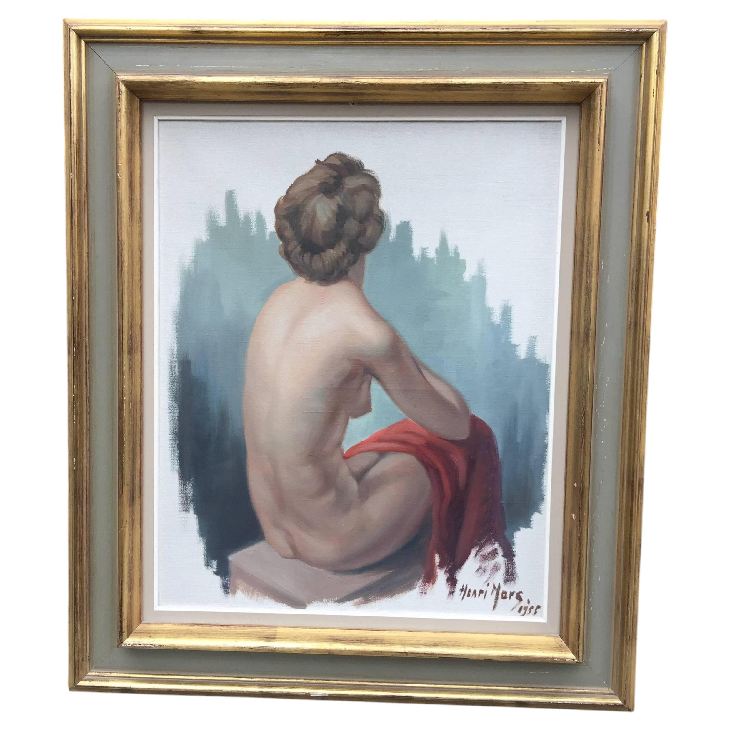 Huile sur toile signée Henri Mars et datée de 1955. For Sale