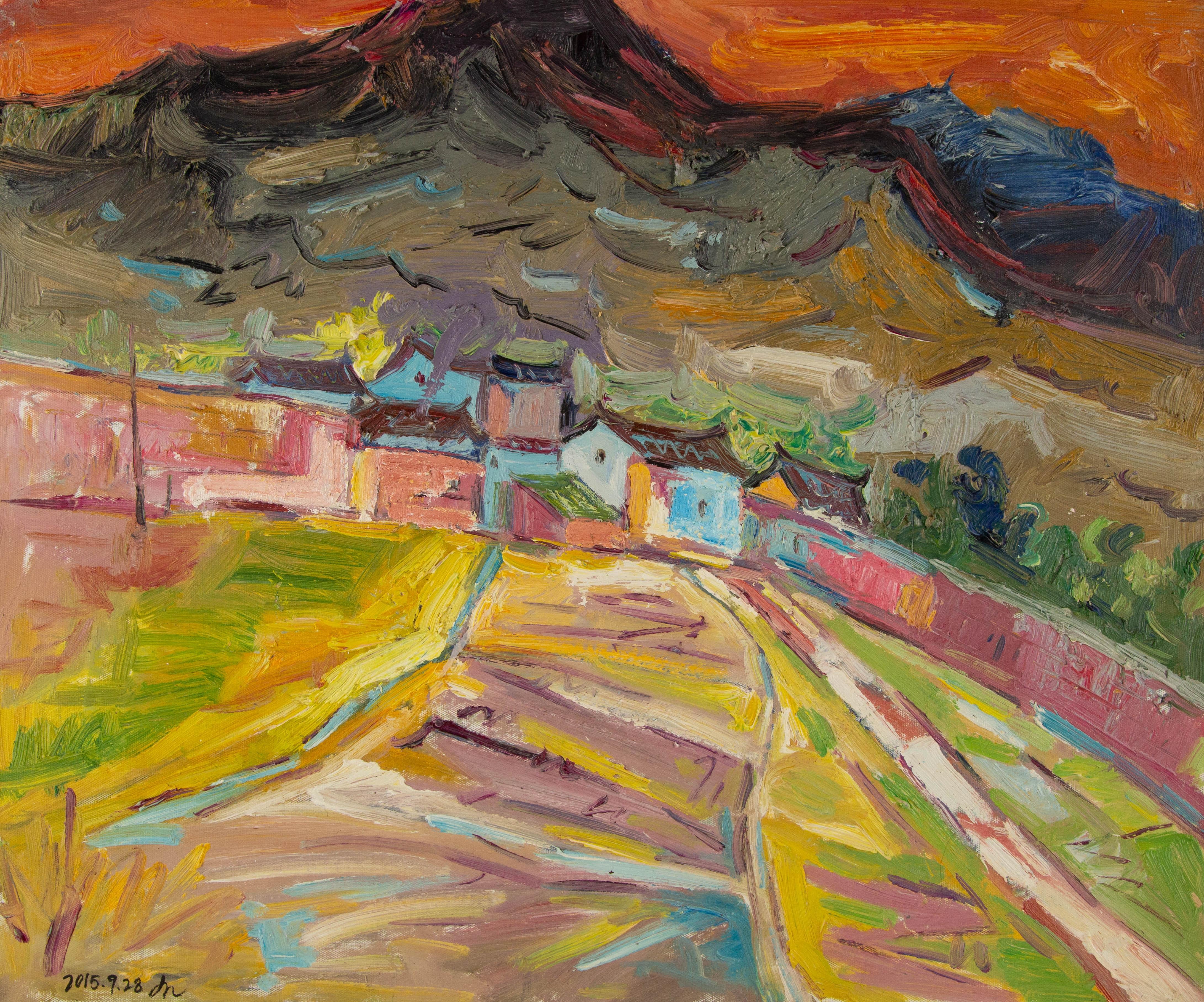 Huimin Wang Contemporary Original Oil On Canvas "Front Garden"