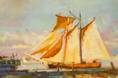 HuiMin Wang Contemporary Original Oil On Canvas "Set The Sail"