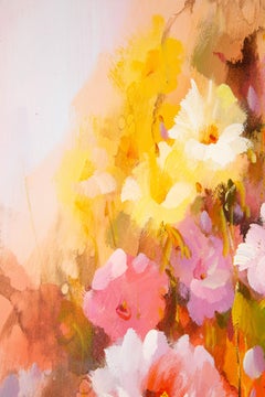 Huimin Wang, huile sur toile originale à motifs floraux, Flower