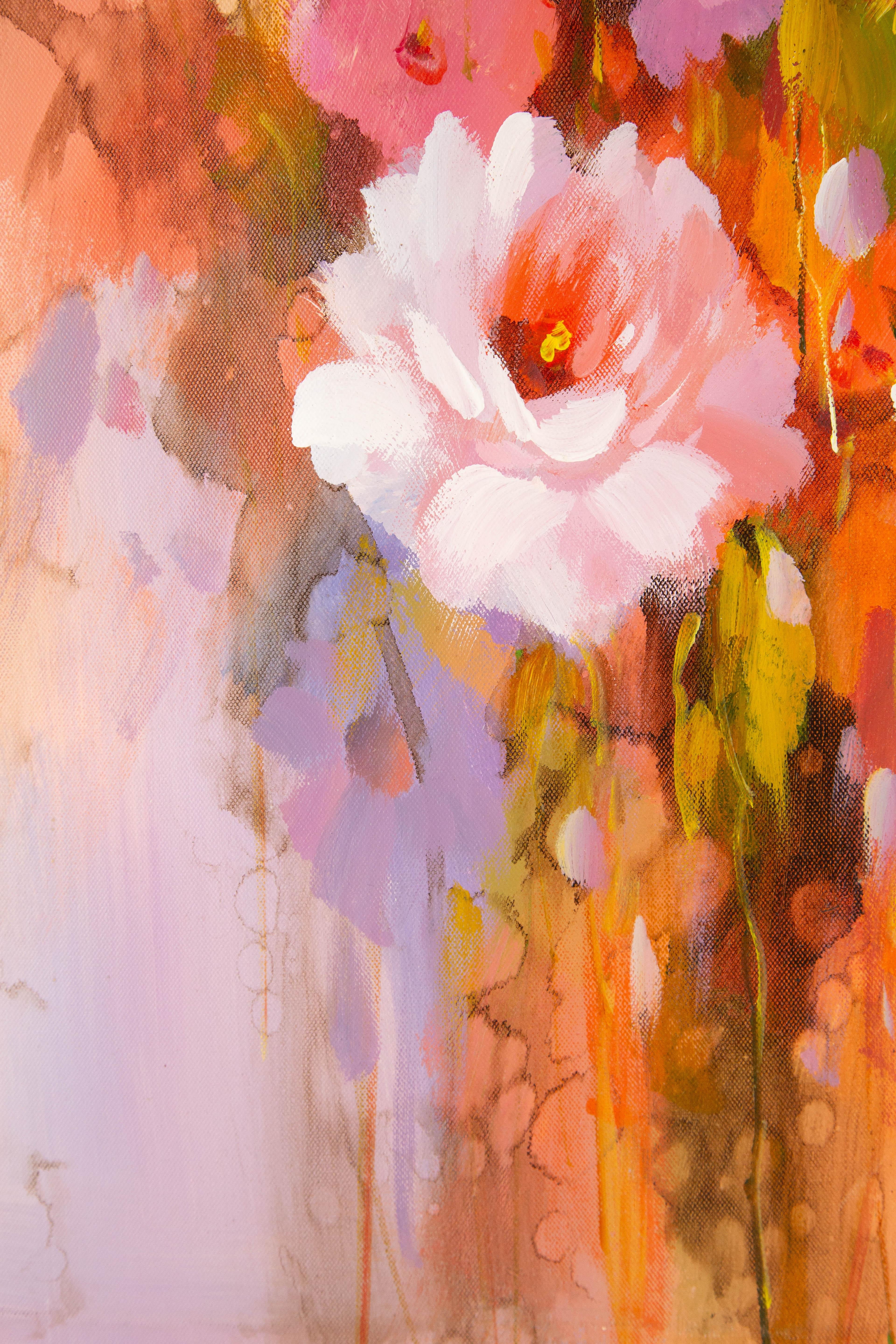 Huimin Wang, geblümtes Original Ölgemälde auf Leinwand, Ölgemälde „Flower“ im Angebot 2